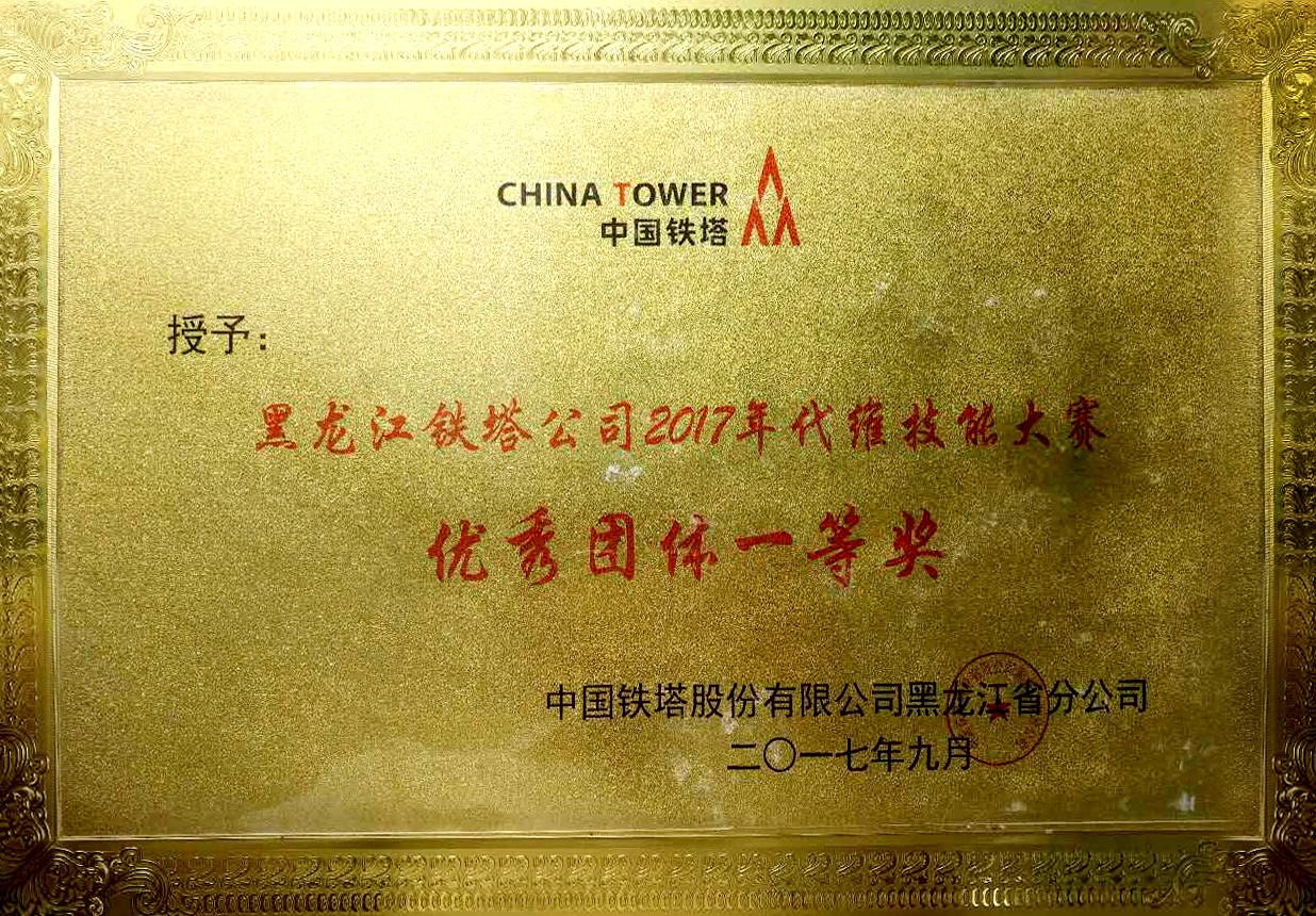 黑龍江鐵塔2017年代維技能大賽各類獎(jiǎng)項(xiàng)